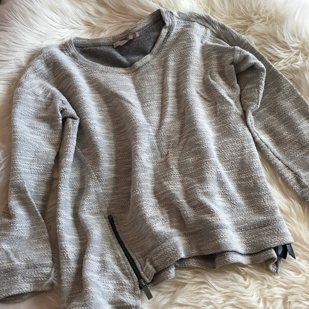 Grey Side Zip Sweatshirt / Sweater